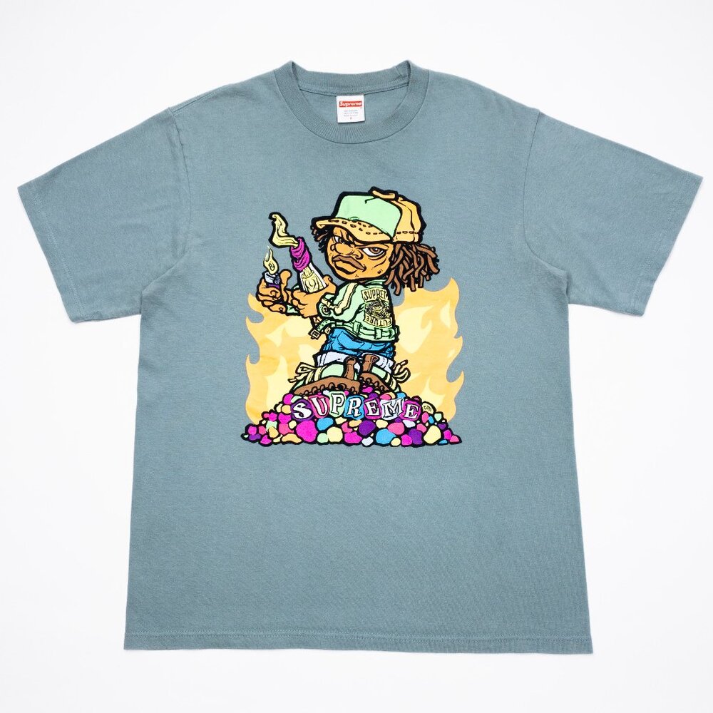 Supreme T-Shirt Men's Small Molotov Kid Tee SS19 Made In USA Dark Sage